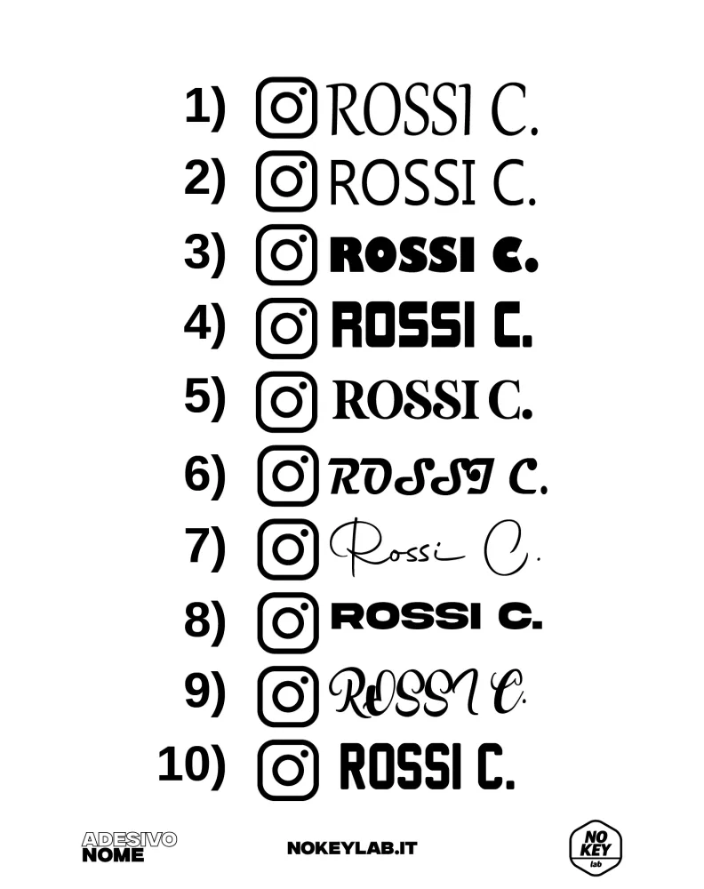 Adesivo nome instagram 5pz - immagine 2