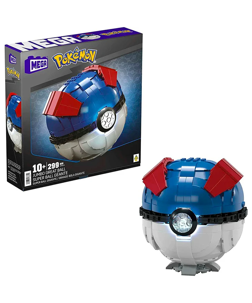 Pokémon Mega Construx Wonder Builders Construction Set Jumbo Great Ball 13 cm
