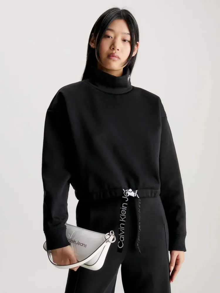 Calvin Klein Felpa Donna Waist Drawcord Rollneck - immagine 2