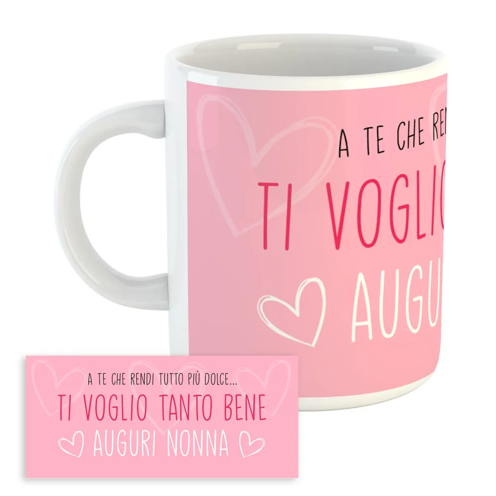Tazza Mug Festa dei Nonni – A te che rendi tutto più dolce ti voglio tanto bene auguri nonna