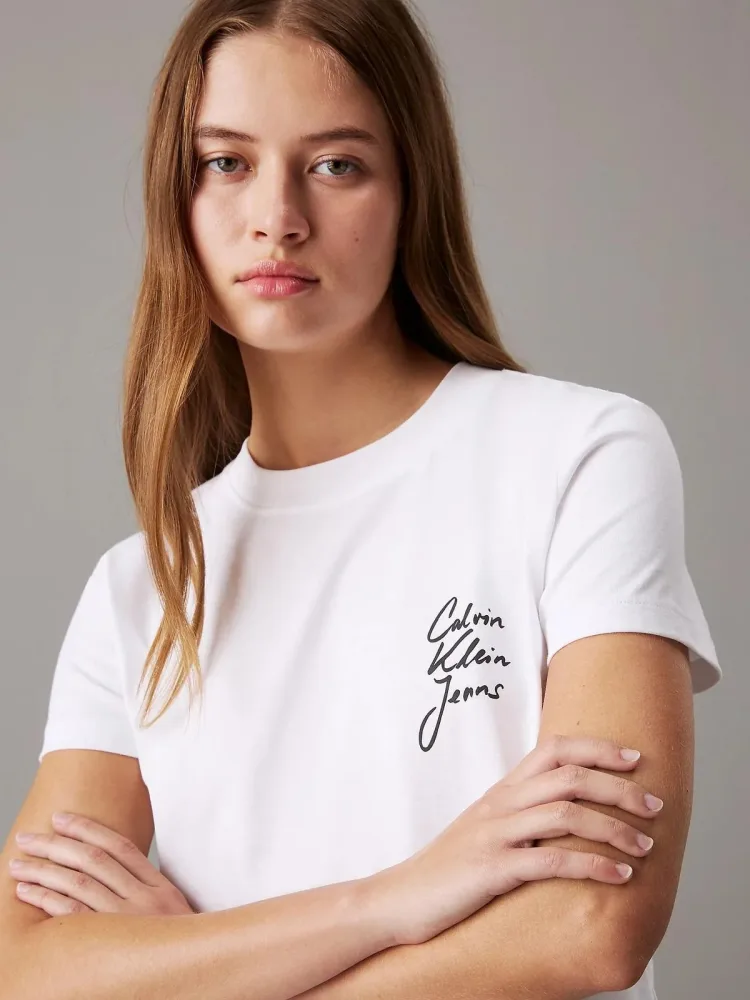Calvin Klein T Shirt Donna Script Inst - immagine 3