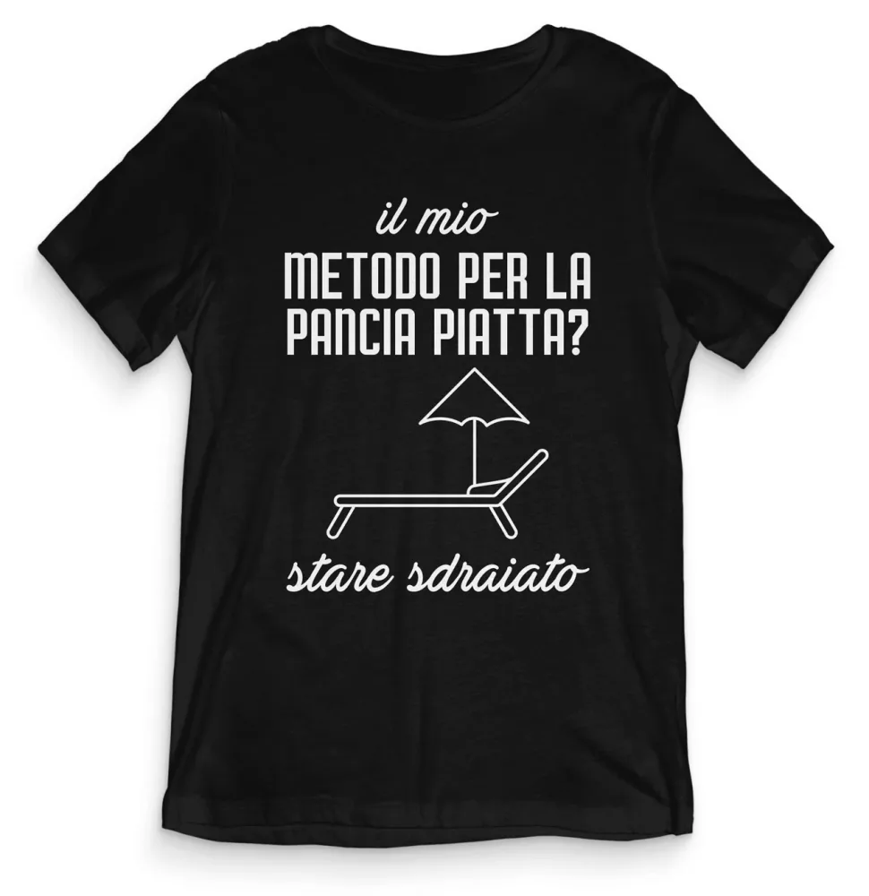 TeesBlitz tee159 –  T-Shirt Divertente – Metodo per la pancia piatta
