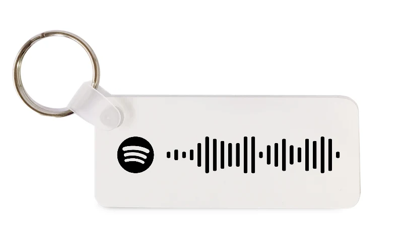 Portachiavi rettangolare in fibra con codice SPOTIFY - immagine 2