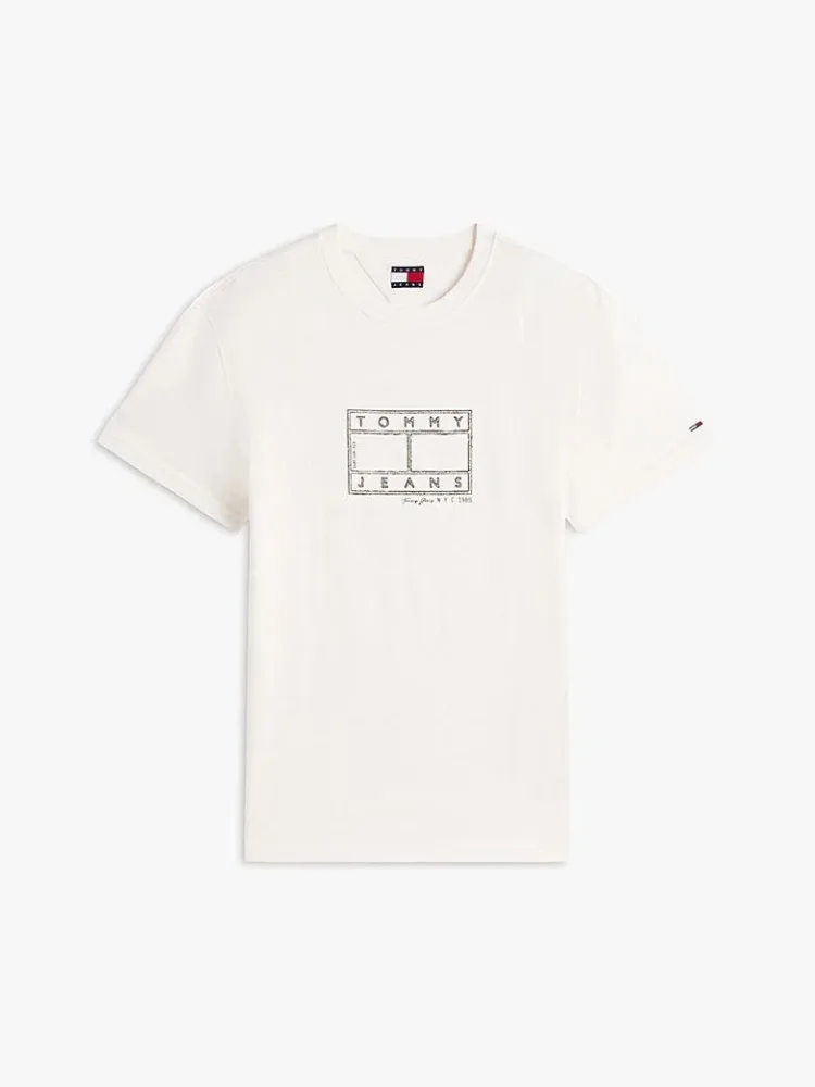 Tommy Hilfiger T Shirt Uomo Reg Center Flag