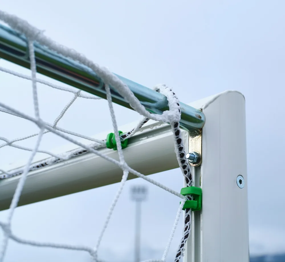 Porta da Calcio Mobile - Alluminio Tondo Ø80mm con Nervature - Calcio a 7 e 8 - 6x2m - immagine 3