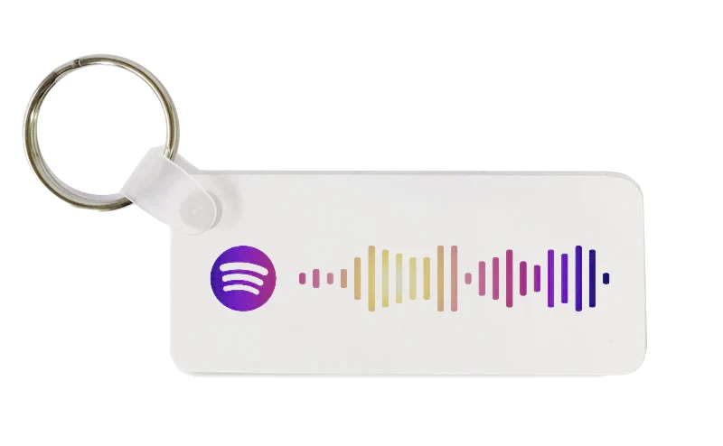 Portachiavi rettangolare in fibra con codice SPOTIFY