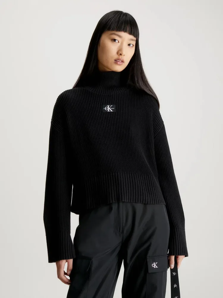 Calvin Klein Maglia Donna Label Chunky Sw - immagine 2