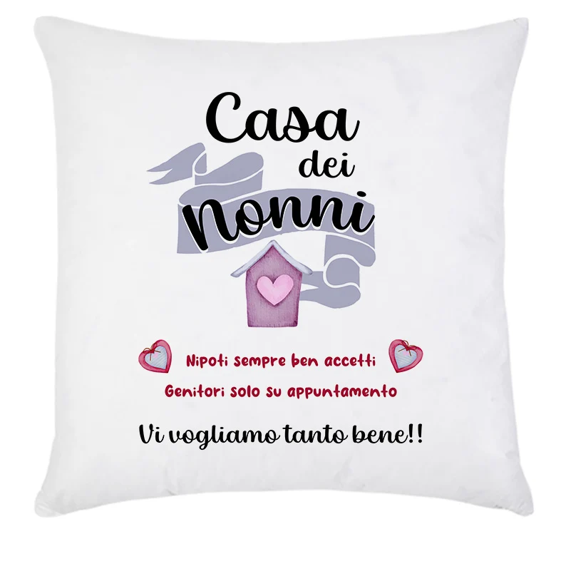 Cuscino 40×40 grafica CASA DEI NONNI