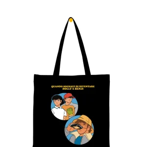 Tote Bag in Cotone Nera – Holly & Benji Tote Bag in Cotone Nera – Holly & Benji