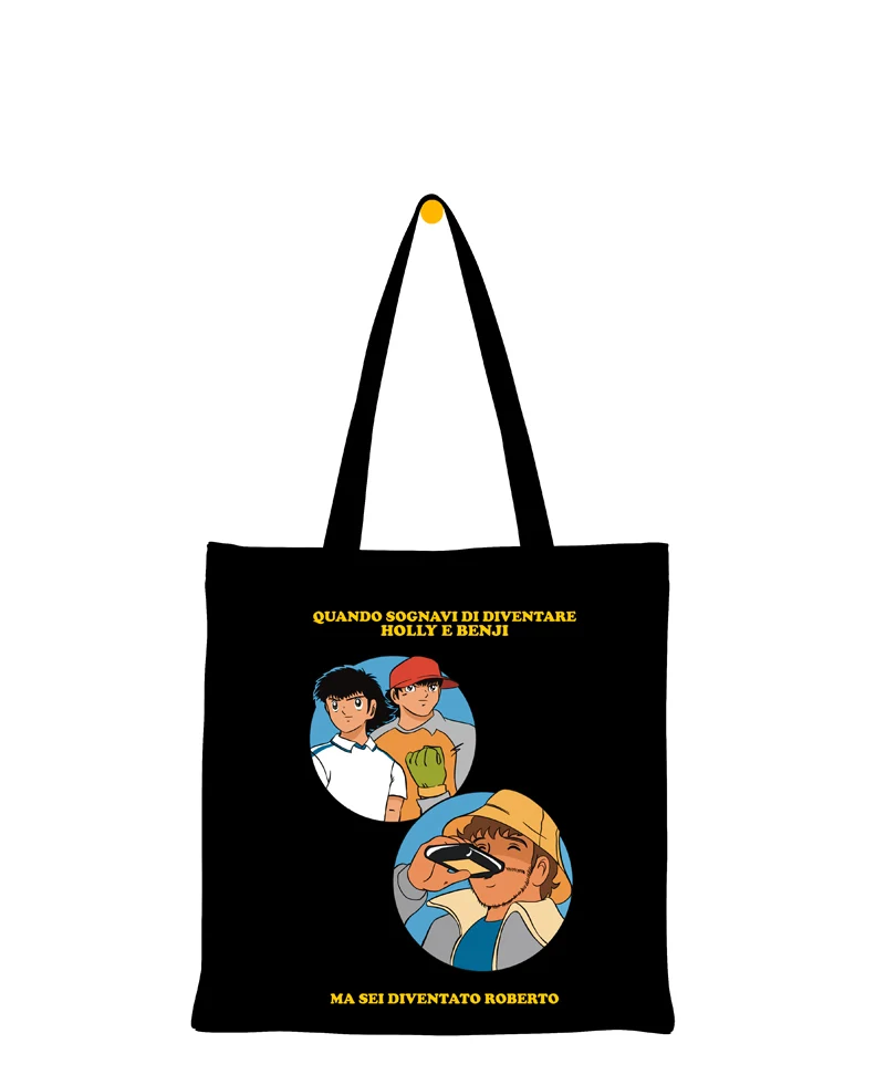 Tote Bag in Cotone Nera - Holly & Benji