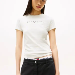 Tommy Hilfiger T Shirt Donna Slim Linear Tommy Hilfiger T Shirt Donna Slim Linear