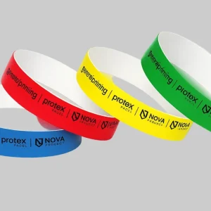Braccialetti SecurBand con stampa in nero da 22mm con chiusura adesiva Braccialetti SecurBand con stampa in nero da 22mm con chiusura adesiva