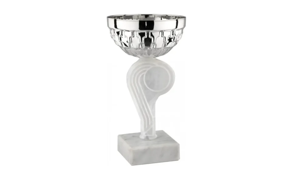 Coppa Premiazione Argento 15 cm – Tazza Metallo Base Marmo