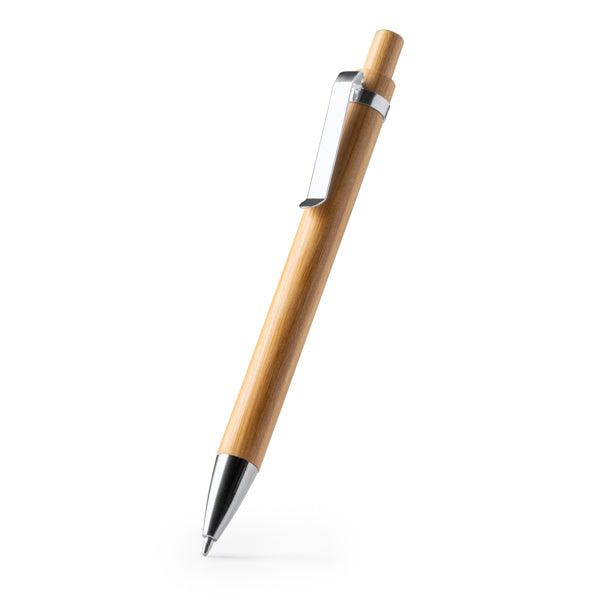 Penna a Sfera in Bambù con Dettagli in Alluminio | Inchiostro Blu Penna a Sfera in Bambù con Dettagli in Alluminio | Inchiostro Blu