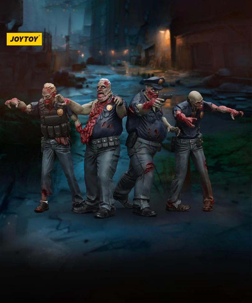 Zombie Dark Source - Action Figures 4-Pack Police (Male) 8 cm