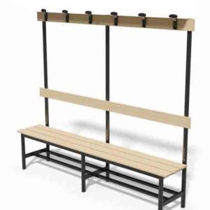 Panca Spogliatoio con Seduta, Schienale e Appendiabiti – Tubo Tondo 40mm – 2 Metri Panca Spogliatoio con Seduta, Schienale e Appendiabiti – Tubo Tondo 40mm – 2 Metri