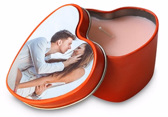 Box cuore con candela profumata