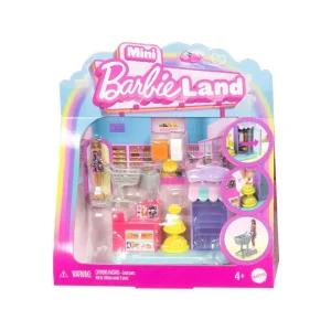 Mini BarbieLand – Set Supermercato con Bambola da 3,8 cm, Scaffali per prodotti, Bancone per la Cassa e Carrello della Spesa Mini BarbieLand – Set Supermercato con Bambola da 3,8 cm, Scaffali per prodotti, Bancone per la Cassa e Carrello della Spesa