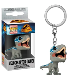 Velociraptor (Blue) Keychain