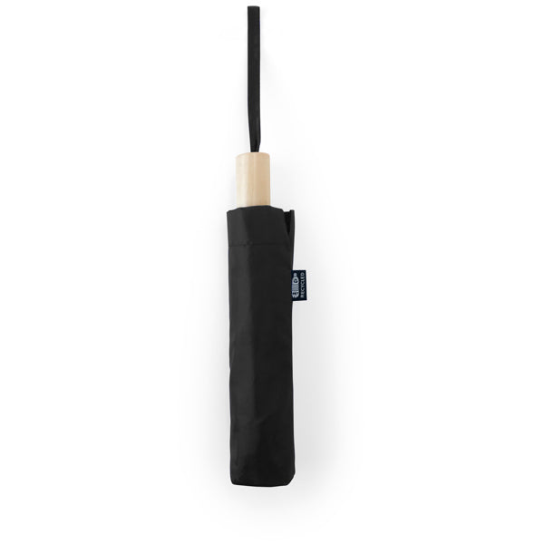 Ombrello Pieghevole in RPET con Manico in Legno Naturale e Copertura Coordinata 95 cm - immagine 2
