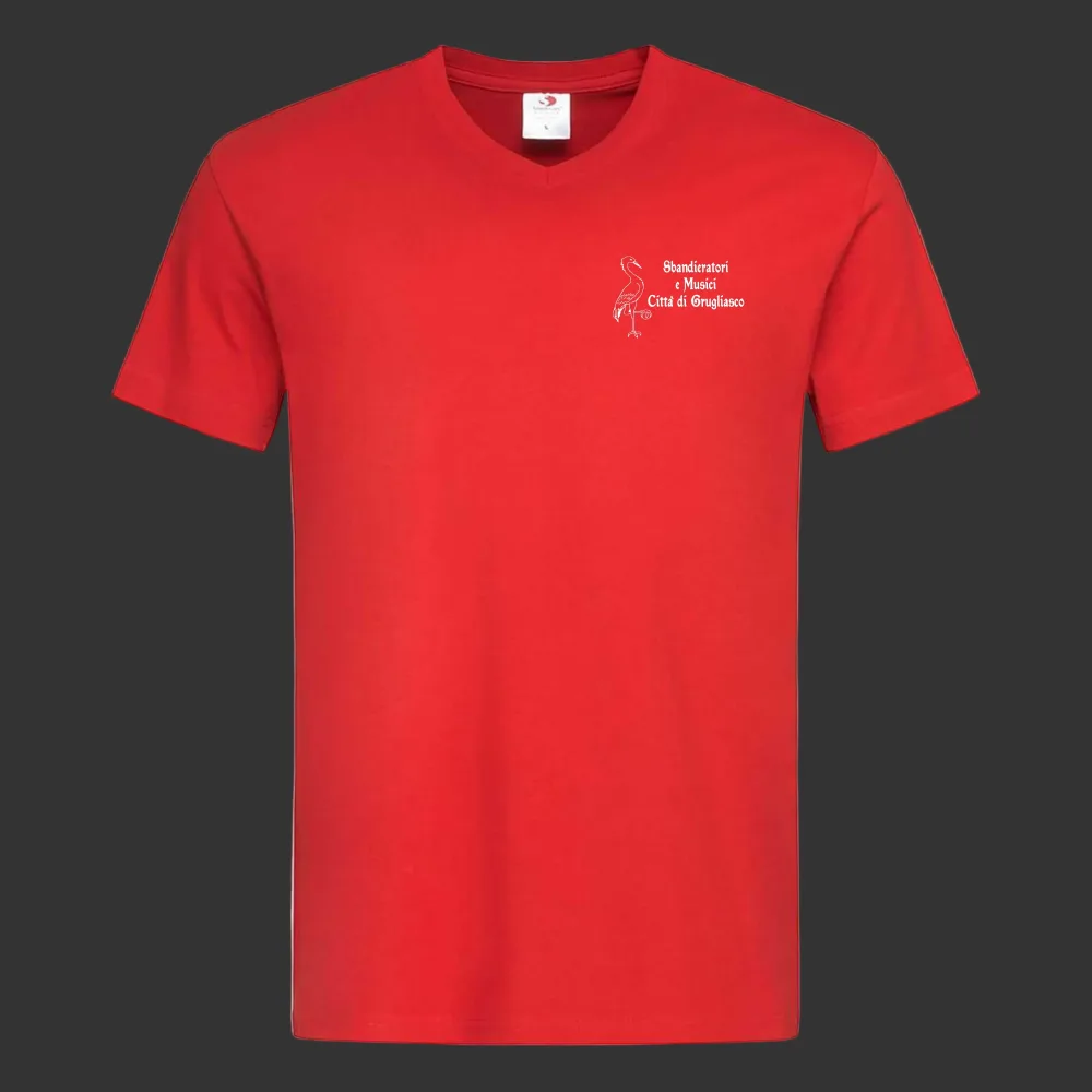 T-SHIRT CON LOGO CUORE COLLO A V
