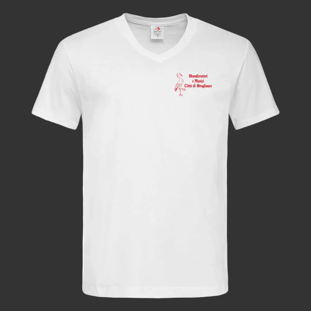 T-SHIRT CON LOGO CUORE COLLO A V – SBANDIERATORE T-SHIRT CON LOGO CUORE COLLO A V – SBANDIERATORE