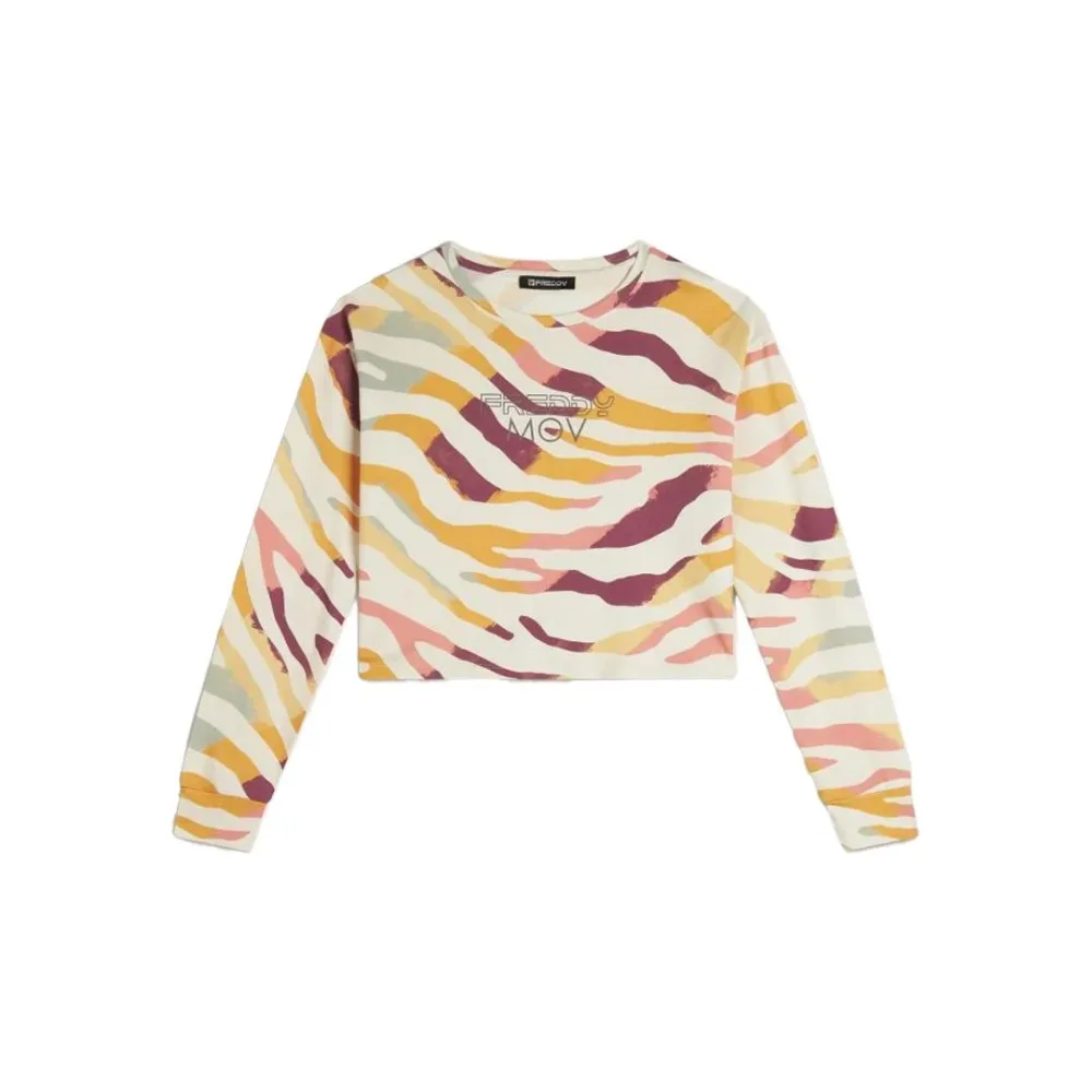 Felpa Crop Animalier Donna