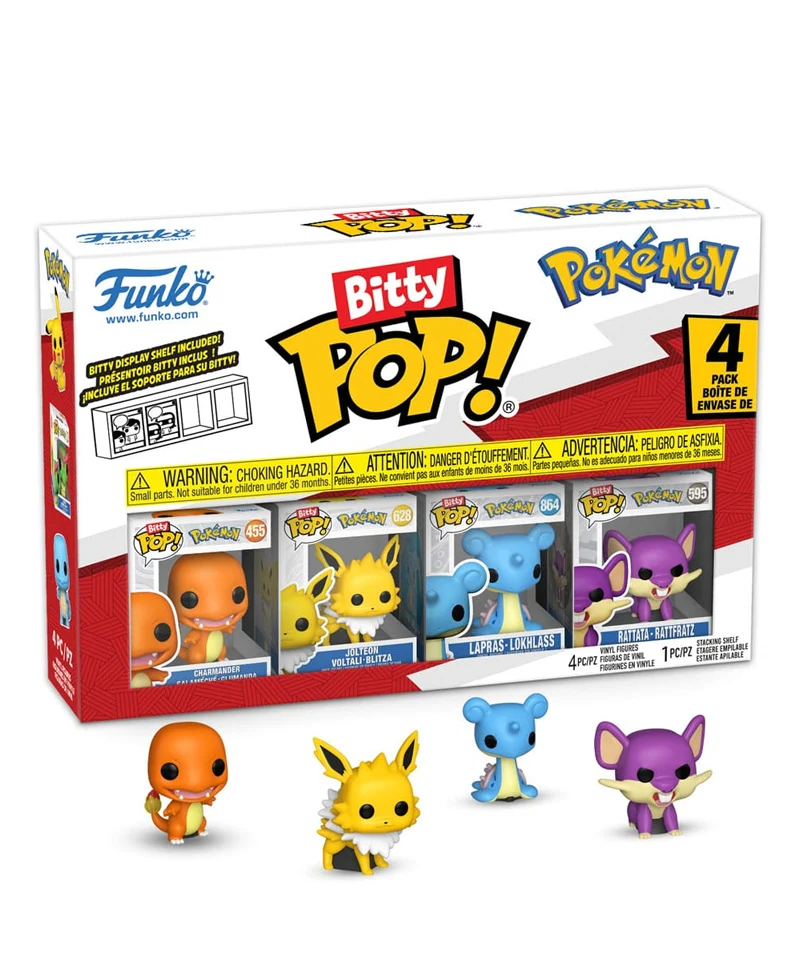 Charmander / Jolteon / Lapras-Lokhlass / Rattata-Rattfratz (4-Pack)