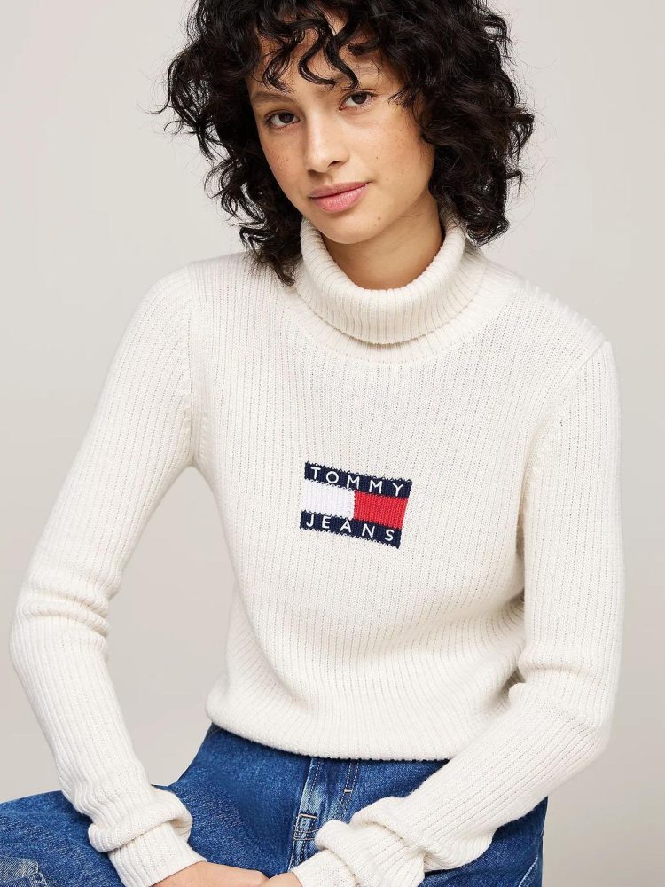 Tommy Hilfiger Maglia Donna Melange Trtlnck Flag - immagine 3