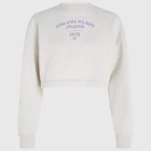 Calvin Klein Felpa Donna Girocollo Varsity Logo Calvin Klein Felpa Donna Girocollo Varsity Logo