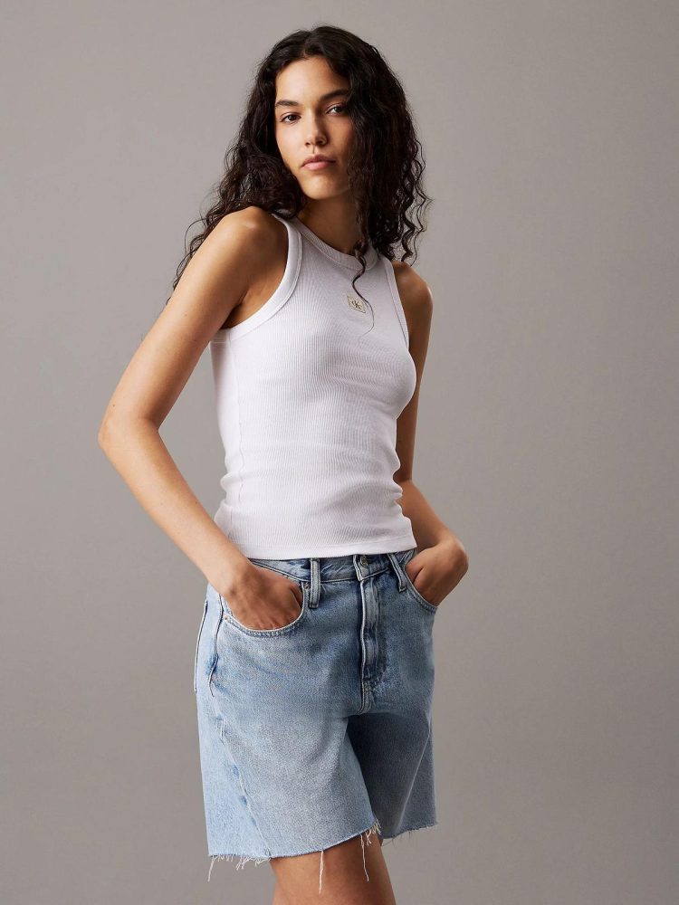Calvin Klein Canotta Donna Label Rib Tank Top