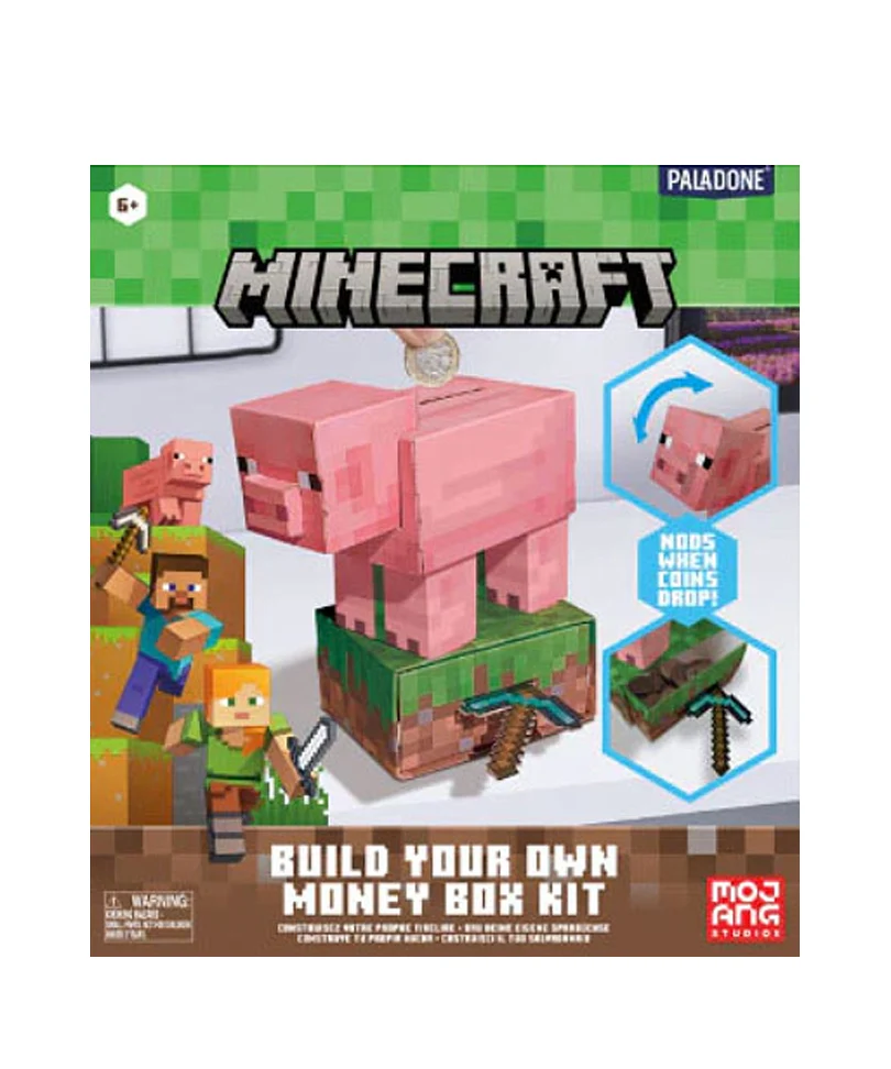 Paladone Salvadanaio Minecraft Pig Card Build Your Own