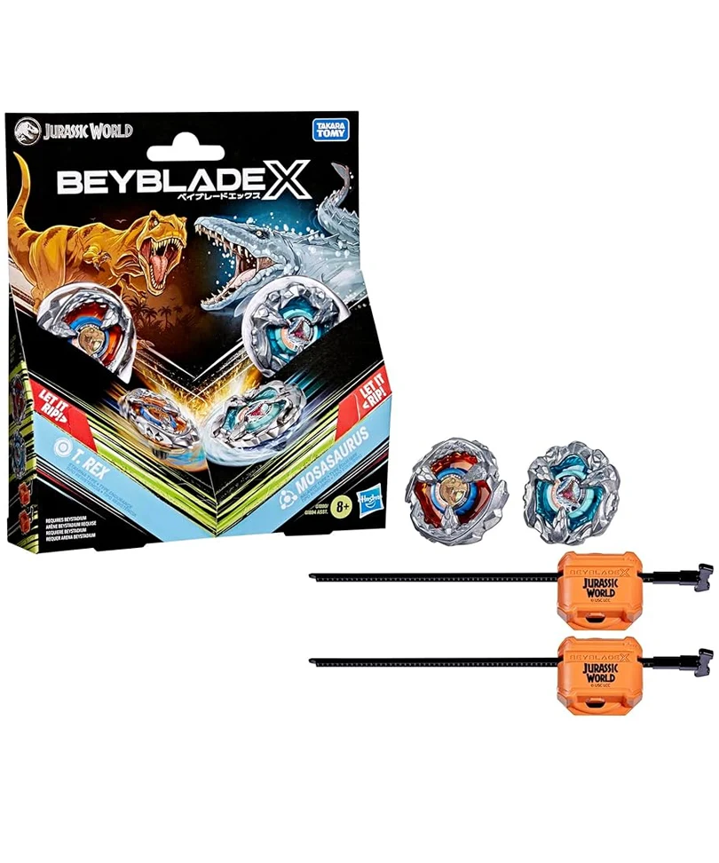 Beyblade X - Jurassic World Dual Pack: T-Rex & Mosasaurus