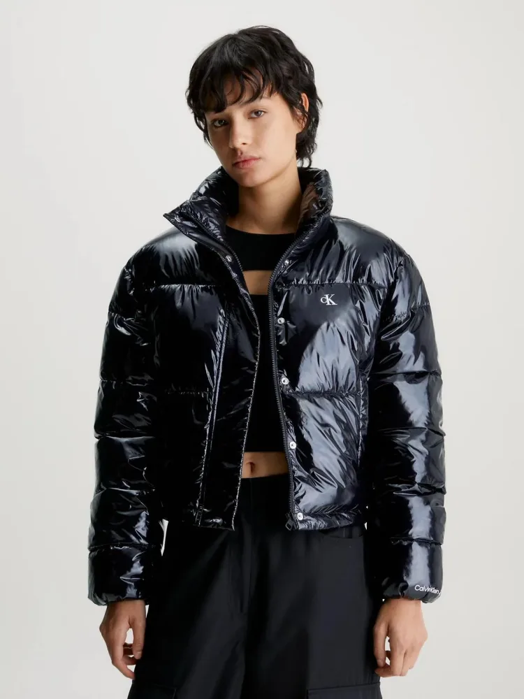 Calvin Klein Giacca Donna Cropped Shiny Puffer - immagine 2