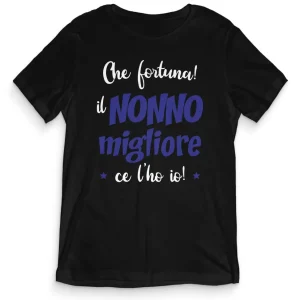 TeesBlitz T-Shirt Uomo – Che fortuna Nonno – tee23-20 TeesBlitz T-Shirt Uomo – Che fortuna Nonno – tee23-20