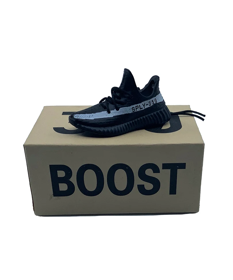 Yeezy 350 V2 Core Black White - Mini Scarpe da Collezione