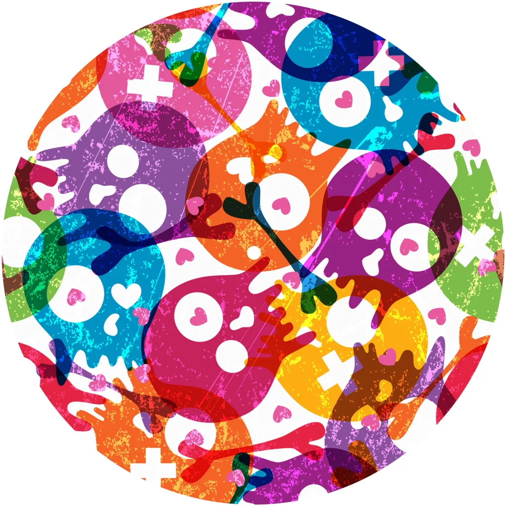 Slipmats 33 TB094 – Panno feltro giradischi – Coloured Skulls