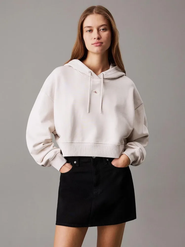 Calvin Klein Felpa Donna Woven Label Hoodie - immagine 2