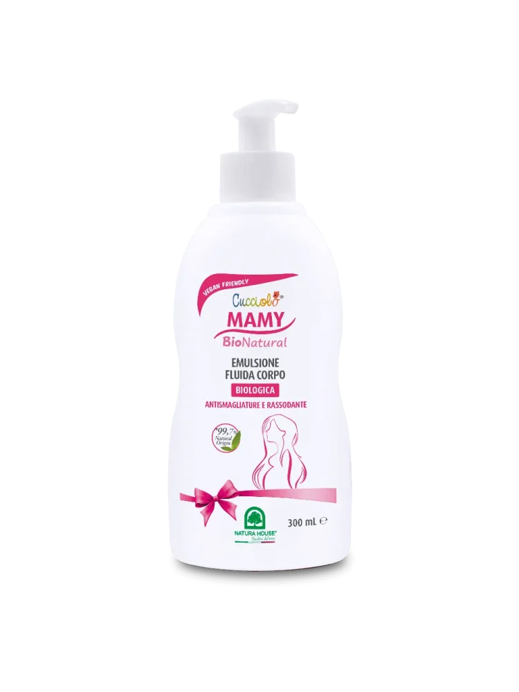CUCCIOLO Mamy BIO Natural EMULSIONE FLUIDA CORPO Biologica, Antismagliature, Rassodante - In Gravidanza Azione Elasticizzante Forte - immagine 2