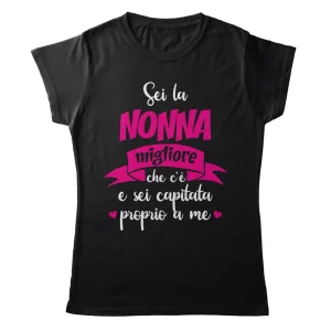 TeesBlitz T-Shirt Donna – Sei la nonna migliore – tee23-19 TeesBlitz T-Shirt Donna – Sei la nonna migliore – tee23-19