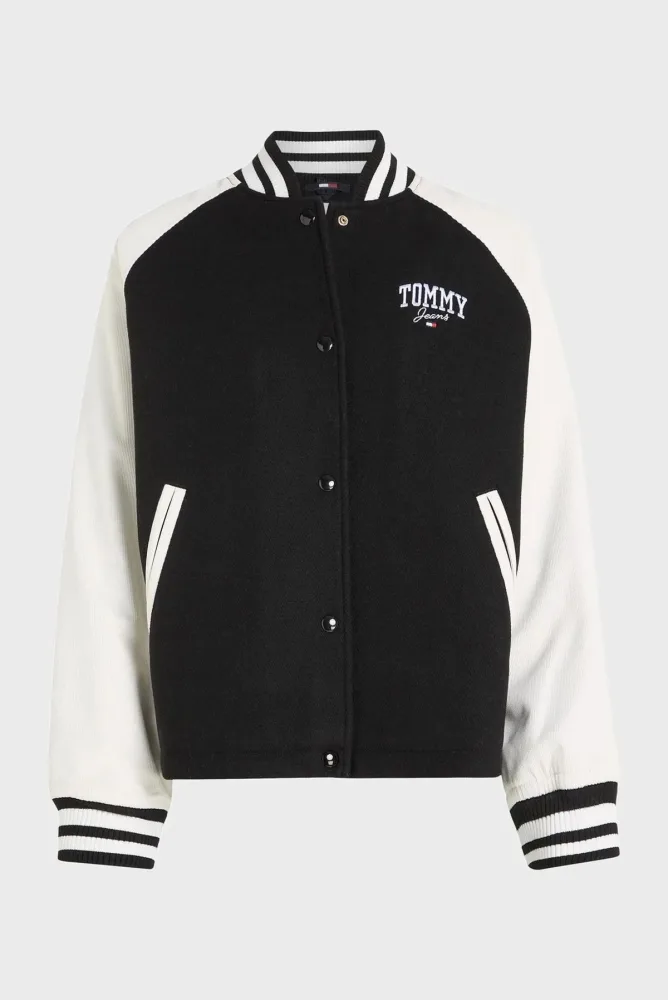 Tommy Hilfiger Giacca Donna Tjw Cord Wool Mix Letterman