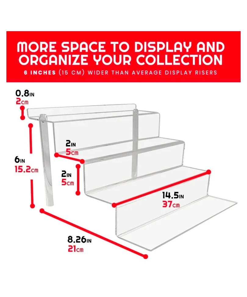 Evoretro Acrylic Shelf Riser – Set 2 pezzi (RS6) - immagine 3