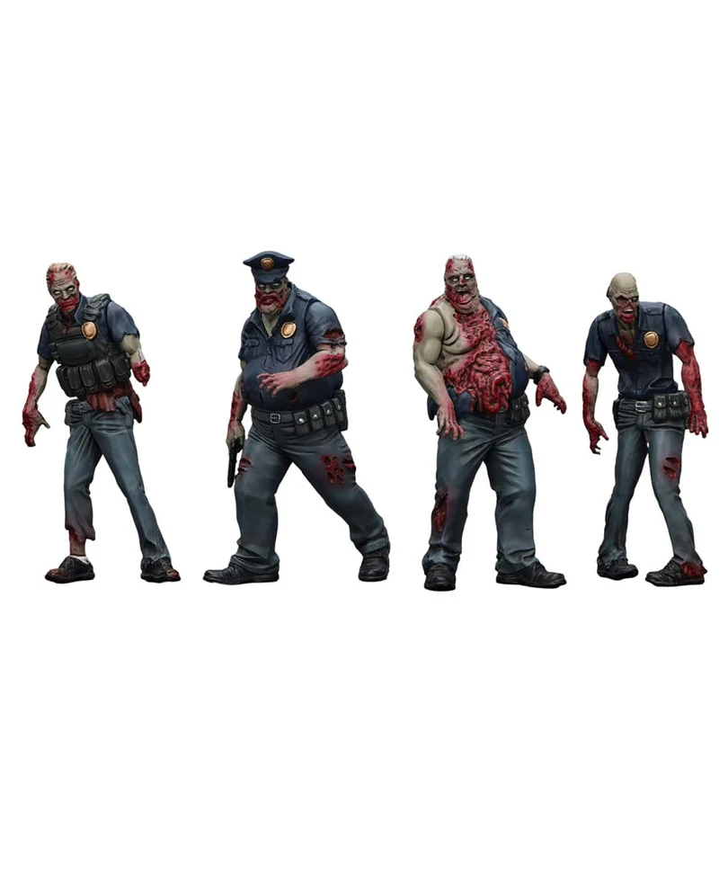 Zombie Dark Source - Action Figures 4-Pack Police (Male) 8 cm - immagine 2
