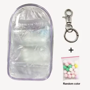 Portachiavi con Custodia Trasparente Viola in PVC per Labubu Portachiavi con Custodia Trasparente Viola in PVC per Labubu