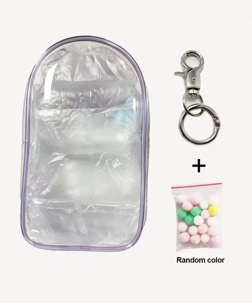 Portachiavi con Custodia Trasparente Viola in PVC per Labubu