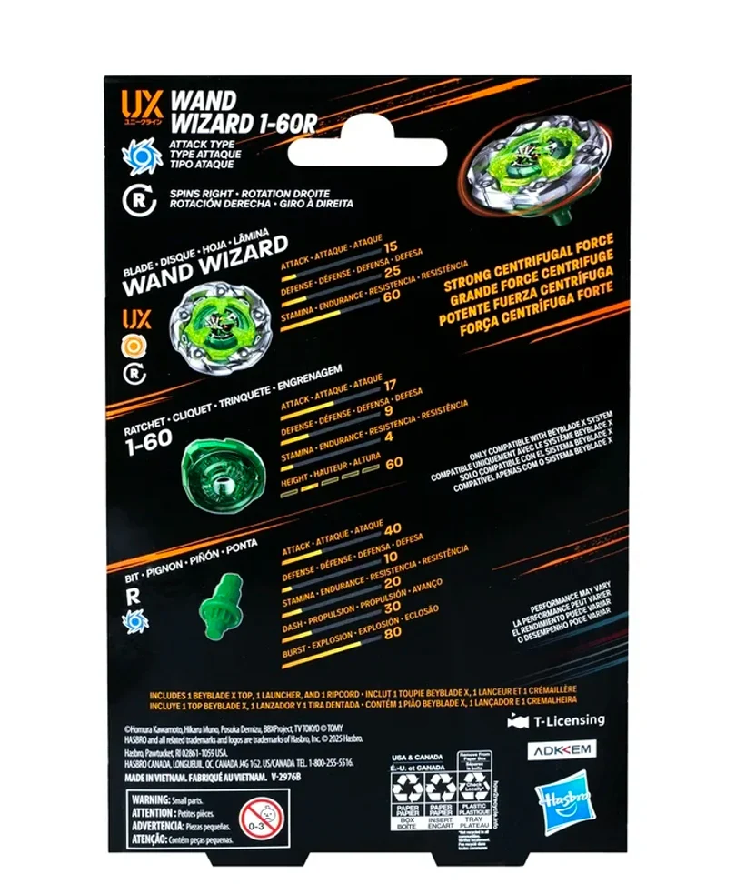 Beyblade X - Starter Pack: Wand Wizard 1-60R UX - immagine 3