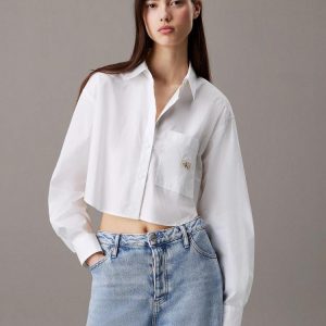 Calvin Klein Camicia Donna Cropped Shirt Calvin Klein Camicia Donna Cropped Shirt