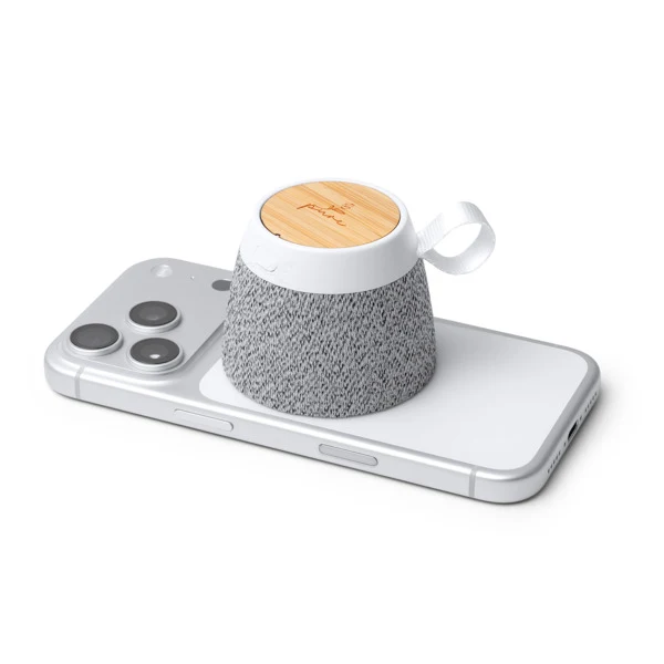 Cassa Wireless 5W in Bambù e RPET con Anello Magnetico e Vivavoce | Bluetooth - immagine 2