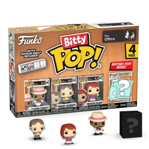 Florida Stanley / Dwight (with Jello Stapler) / Meredith Palmer / Mystery Bitty (4-Pack) Florida Stanley / Dwight (with Jello Stapler) / Meredith Palmer / Mystery Bitty (4-Pack)