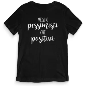TeesBlitz T-Shirt divertente – Meglio pessimisti che positivi – tee21-010 TeesBlitz T-Shirt divertente – Meglio pessimisti che positivi – tee21-010